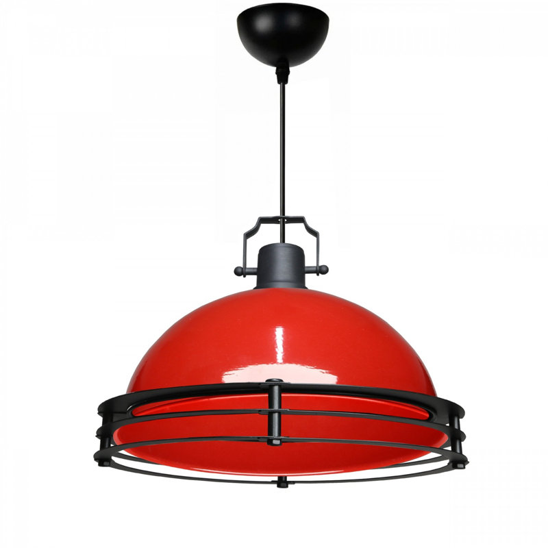 Élégant lustre en métal rouge, 30 po x 6,3 po | Fabrication 100% métal, hauteur: 39,4 pouces | 1 x douille E27 (40 W maximum) | Superbe luminaire pour la salle à manger, le salon ou le vestibule