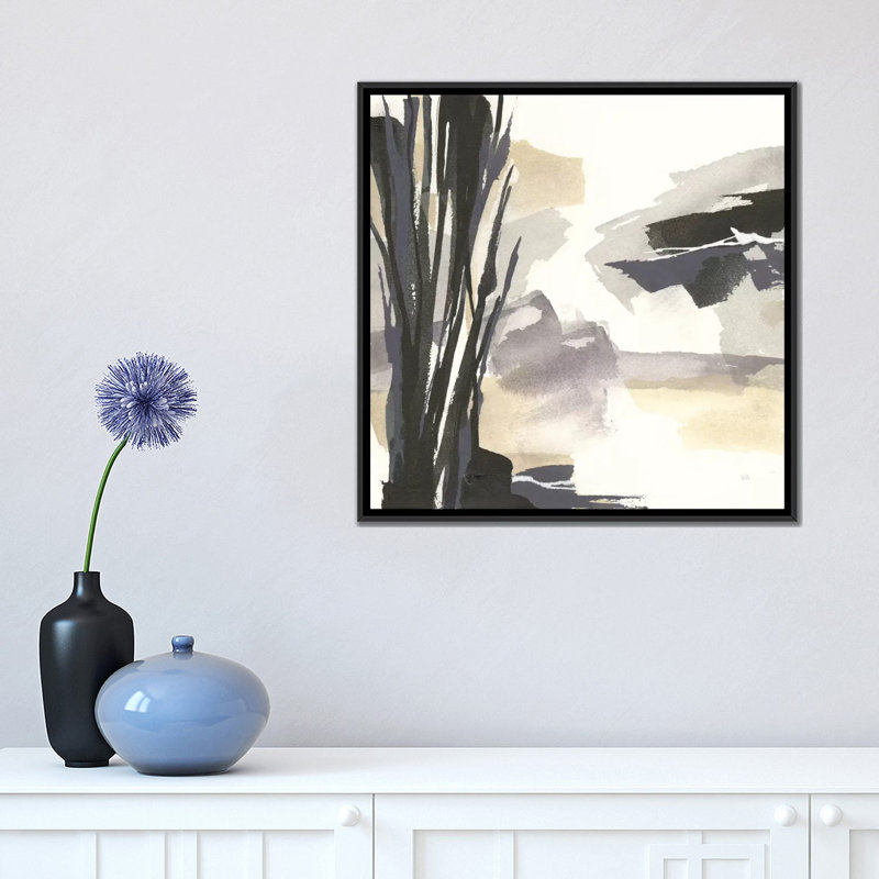 «Placid II», reproduction sur toile, H 18 po x l 18 po x P 1,5 po, Toile avec cadre noir, Pas de tapis