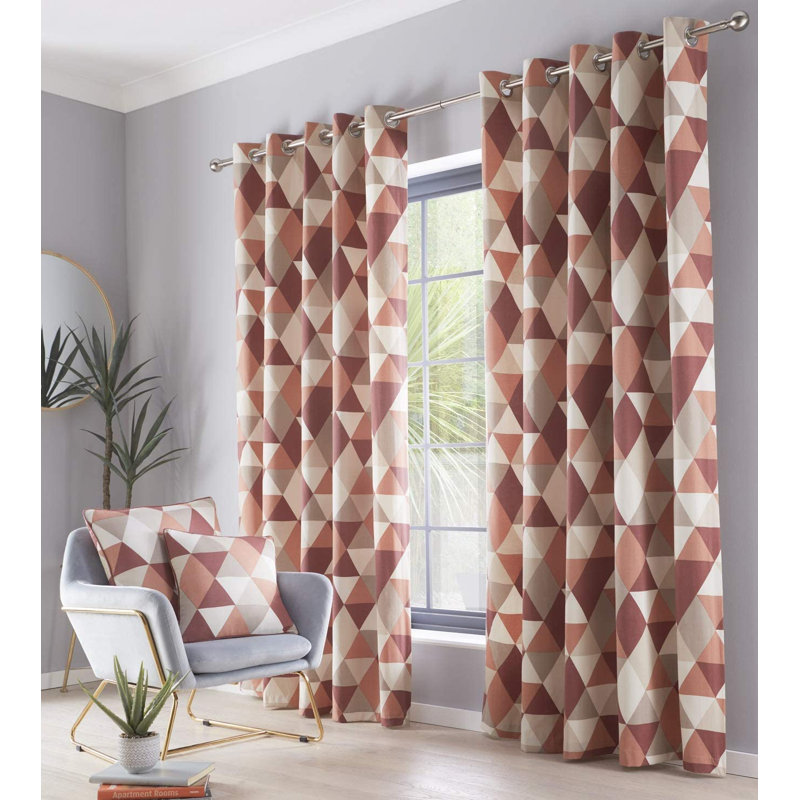 Higden Room Darkening Curtain Panel Pair, Spice, Width 168 x Drop 183 cm