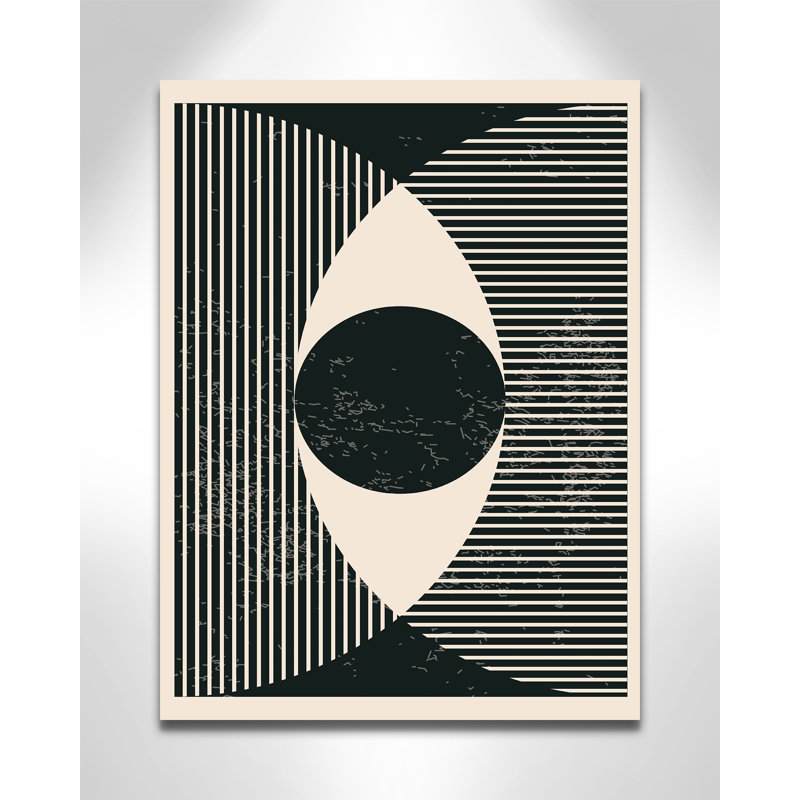 Imprimé de formes géométriques noires et blanches # 2 par Stanley, No Frame, L 18 po x H 24 po, Wrapped Canvas