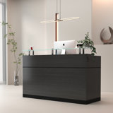Karstens 2 Person Rectangle Glass Reception Desk