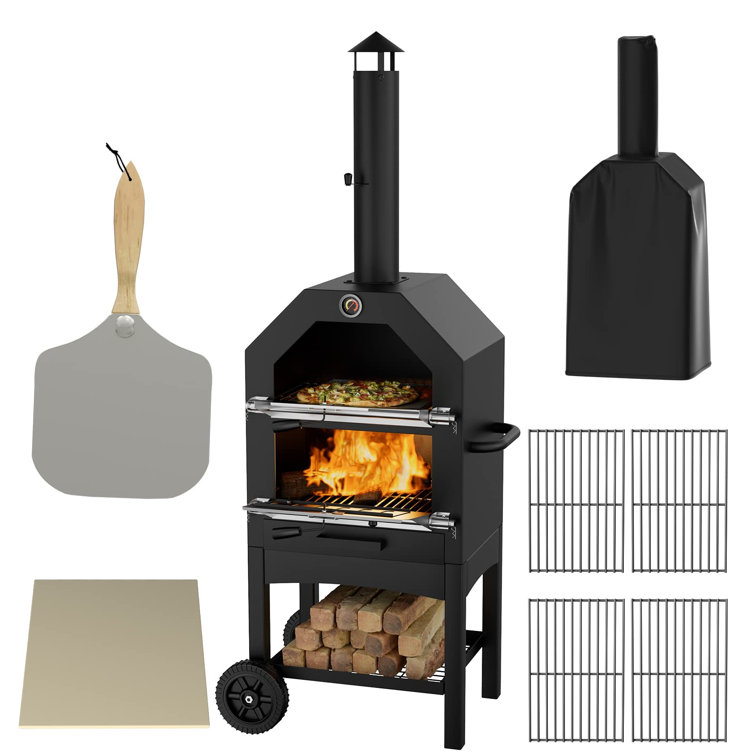 PINNACOLO Insulated Steel Hearth Wood-fired Outdoor Pizza Oven in