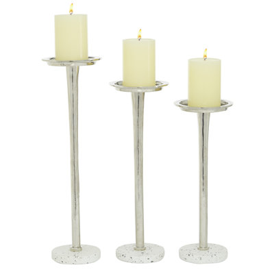 17.05 " Aluminum Candlestick Set of 3