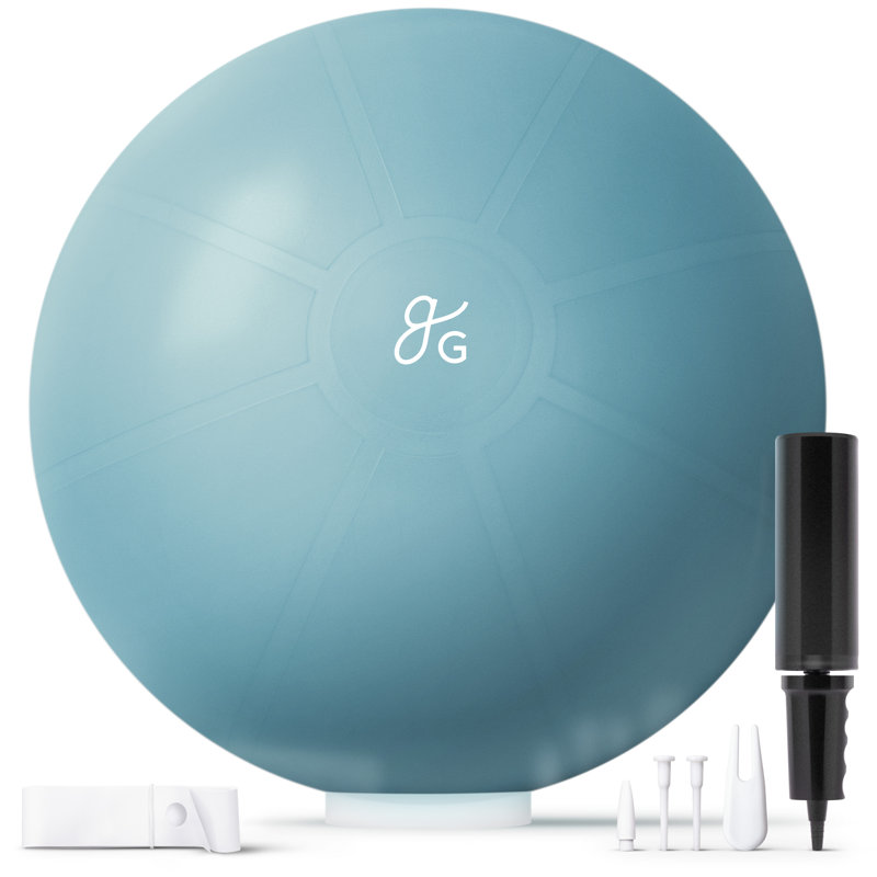 Greater Goods Exercise Yoga Ball for Pilates, Stability & Core Workouts, Includes Pump, Blue, 75cm, 75 cm, Blue