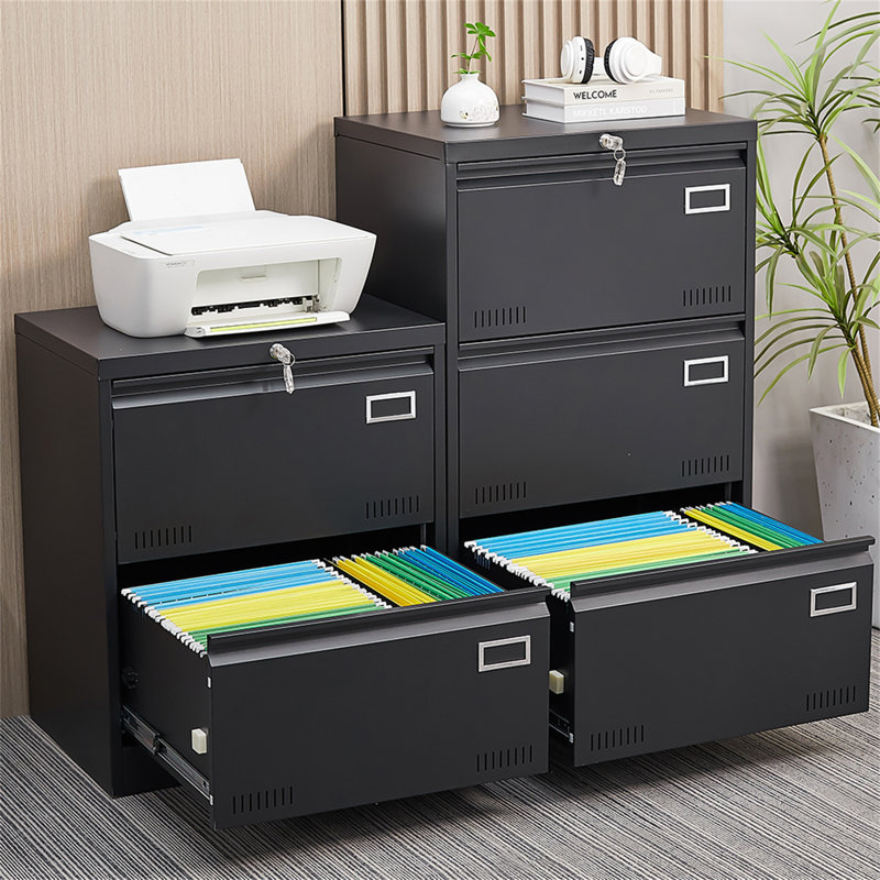 2 Drawer Metal Lateral File Cabinet With Lock
