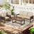 4-Piece 5-Person Solid Wood Outdoor Conversation Set -479156981