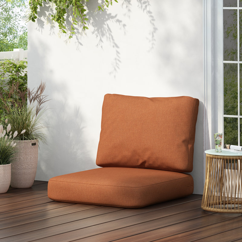  Ensemble de coussins de fauteuil club d'extérieur Noah avec rembourrage épais de 5 pouces, tissu hydrofuge, orange, Orange
