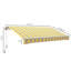 Auvent rétractable 12 pi x 10 pi pour patio. Manivelle manuelle. Et eau - tissu. Cadre en aluminium. Terrasse, balcon, cour. Jaune jaune gris avec tissu, aluminium Pont de terrasse
