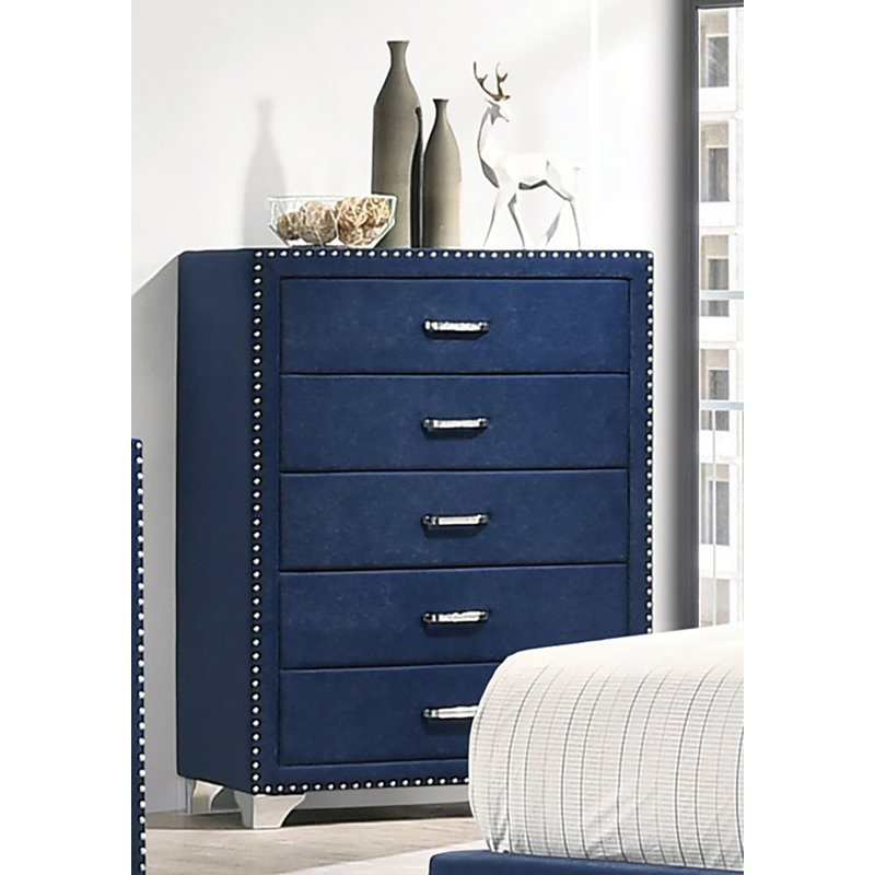 Finchley 35.5'' W 5 - Drawer Dresser, Pacific Blue