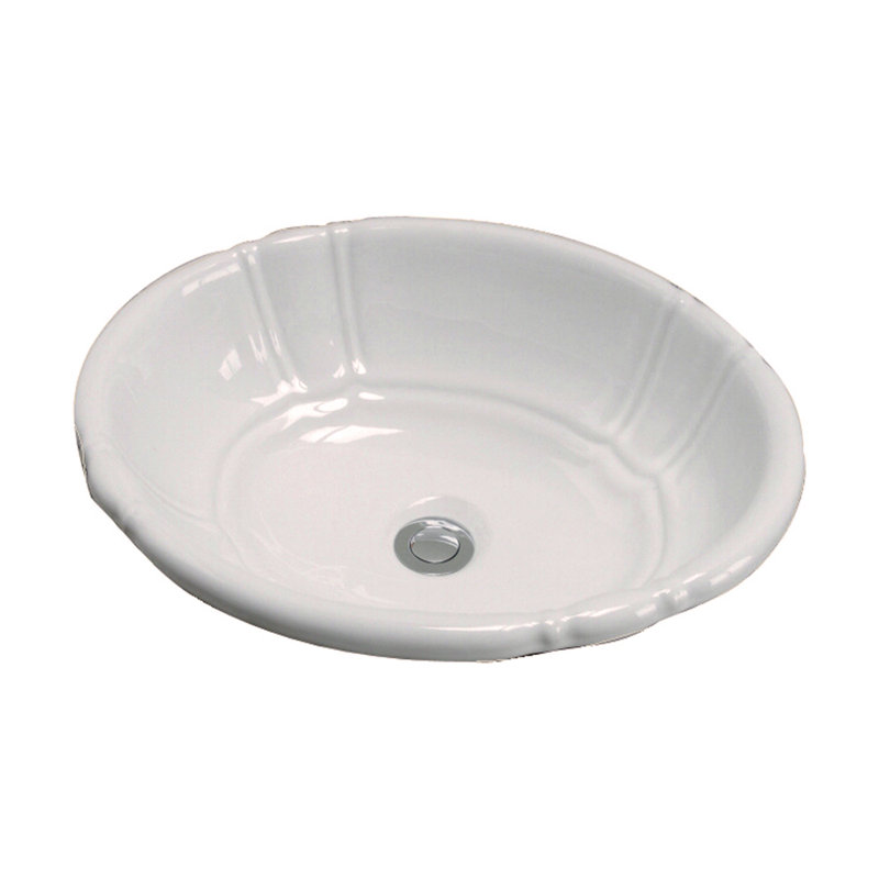 Barclay 13.63'' Vitreous China Oval Bathroom Sink with Overflow, Biscuit