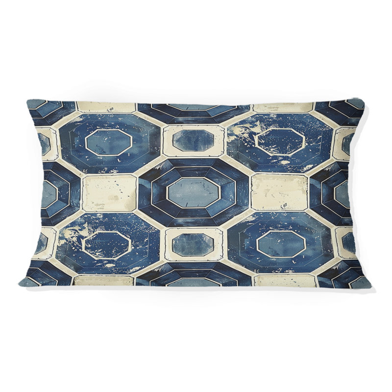 Coussin lombaire bleu marine Midcentury II - Midcentury
