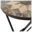 Table de bout d'extérieur pliable Silvester avec plateau en mosaïque de céramique beige et cadre en fer noir, 14 po x 14 po x 22 po, table d'appoint de patio pour le jardin, balcon, style transitionnel