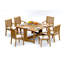 5 Pcs Grade-A Teak Wood Dining Set: 60" Square Rectangle Butterfly Table And 4 Sack Arm Chairs #11SK1404-508986319