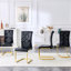 Ensemble de 2 chaises de salle à manger en cuir d'alligator rétro, chaises à boucle en cristal et pieds dorés en métal-1306018564-1306018566