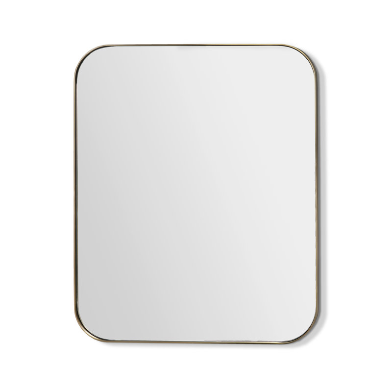 Miroir décoratif biseauté Aalina, 80 po x 42 po, Laiton brossé