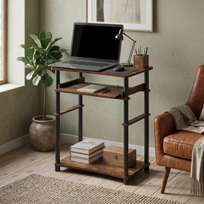  Bureau d'ordinateur simpliste et facile à assembler Americano Tubes en acier inoxydable Bureau à domicile Bureau d'écriture