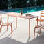 Longue table rouge pour l'extérieur et l'intérieur, de style américain, tissu imperméable en métal, 54,93 po de profondeur, 27,64 de largeur, 29,71 de hauteur, 41,86 lb, cadre aquatique, cadre relaxant carré Claret-1445422356