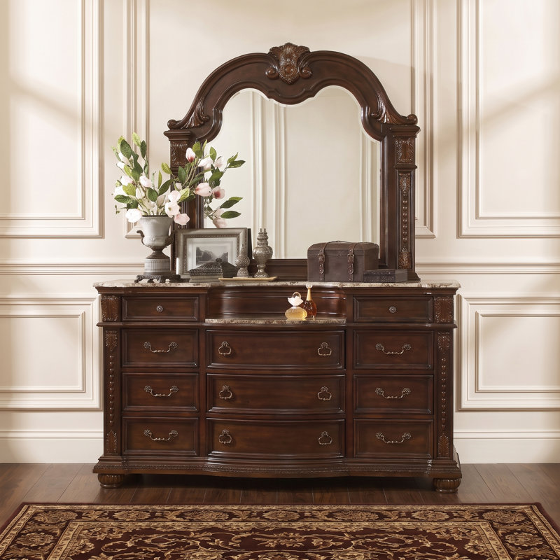 Ensemble de chambre à coucher 6 pièces Calera, 6 pièces: lit, commode, miroir, commode, 2 tables, Très grand