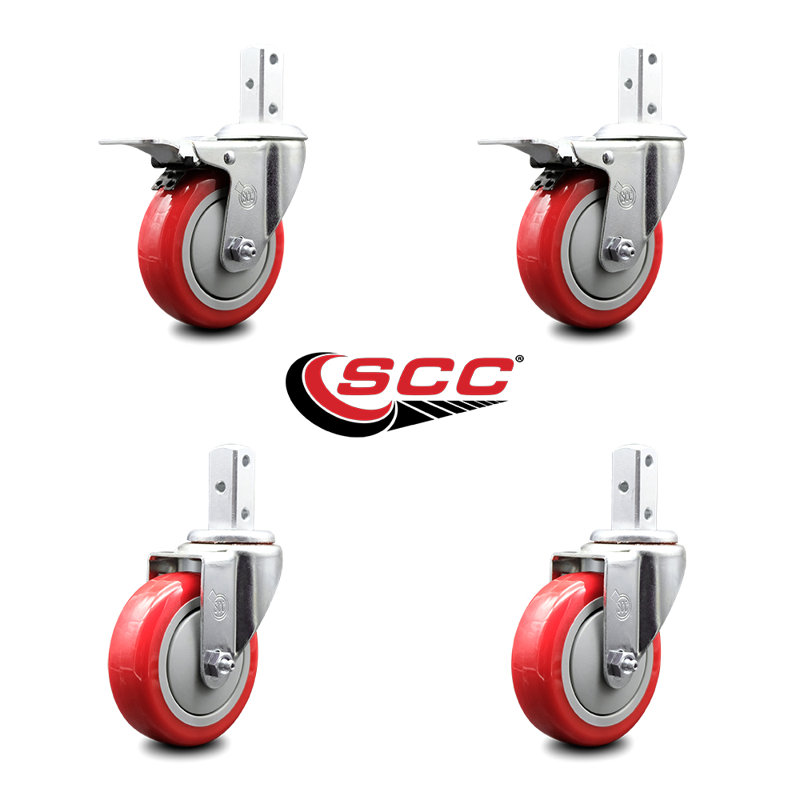 Square Stem Caster, Red