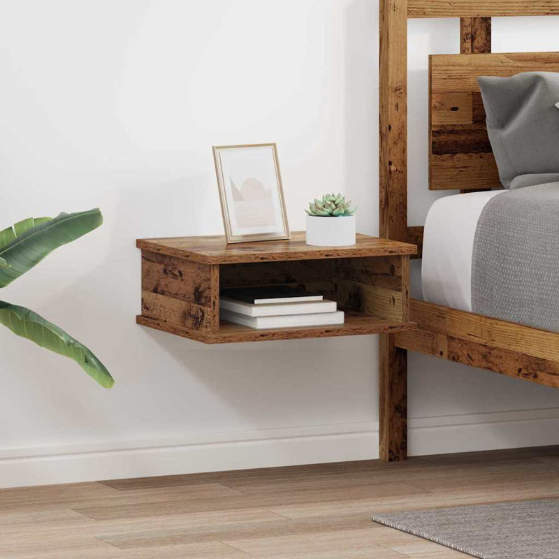 40cm W Manufactured Wood Bedside Table, Brown