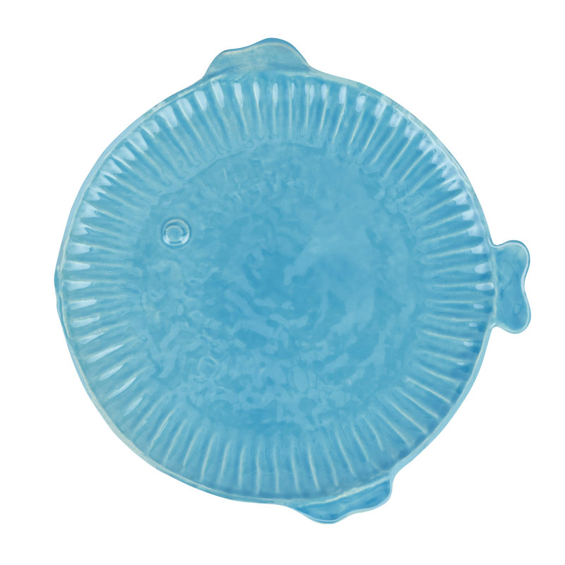 Assiette plate Pesce Serena, Turquoise
