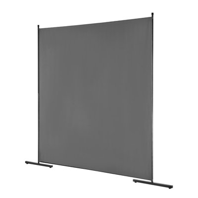 Paravent, paravent à panneau simple, écran d'intimité de 6 pi à l'intérieur, paravent de séparation de pièce, panneau de paravent autoportant pour bureau, chambre à coucher, gris