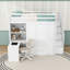 Lit mezzanine avec garde-robe, bureau et tablettes-5461743