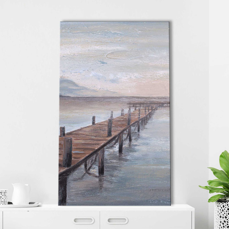 Calm Placid Lake - Peinture, L 18 po x H 30 po, Toile tendue