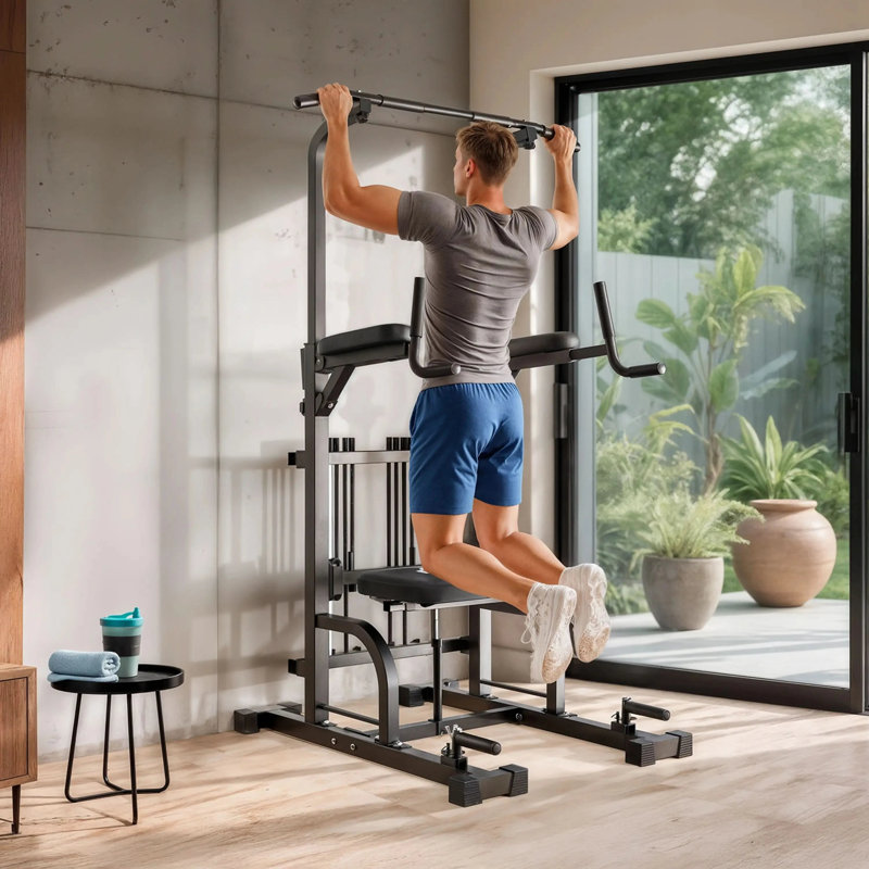 FED Fitness Sportsroyals Series PT4 Power Tower Pull Up and Dip Station, 450 lb Capacity for Home Strength Training