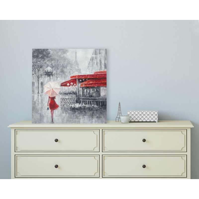 Maylene, Paris romantique, peinture sur toile, H 20 po x l 20 po x P 1,5 po