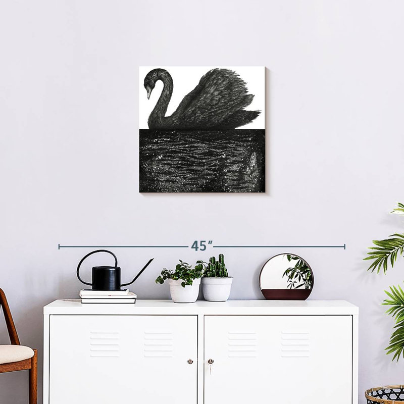Brampt Black Swan Reflection, 20" H x 20" W