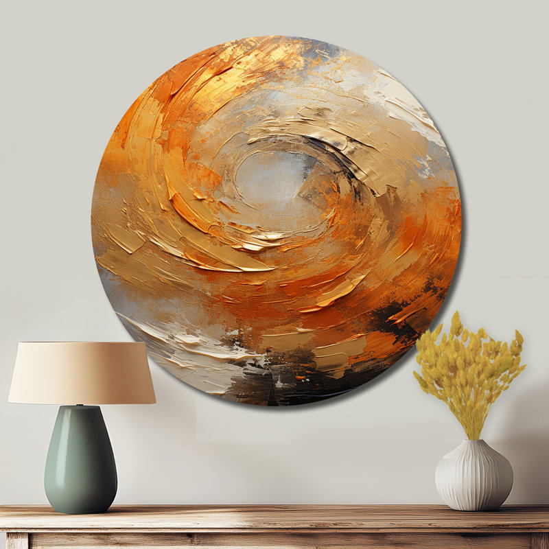Doncaster - Art abstrait rond en métal, H 36 po x l 36 po