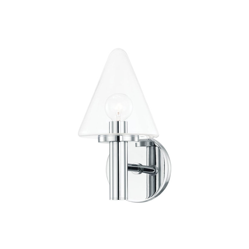 Applique murale de salle de bain 1 lumière, Chrome poli