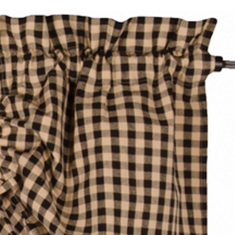 Cassilyn Cotton Checkered Scalloped Window Valance