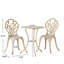 Ensemble bistro rétro en fonte d'aluminium avec motif tulipe-890813710