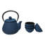Petite théière en fonte 10 oz avec 4 petites tasses à thé Royal Blue