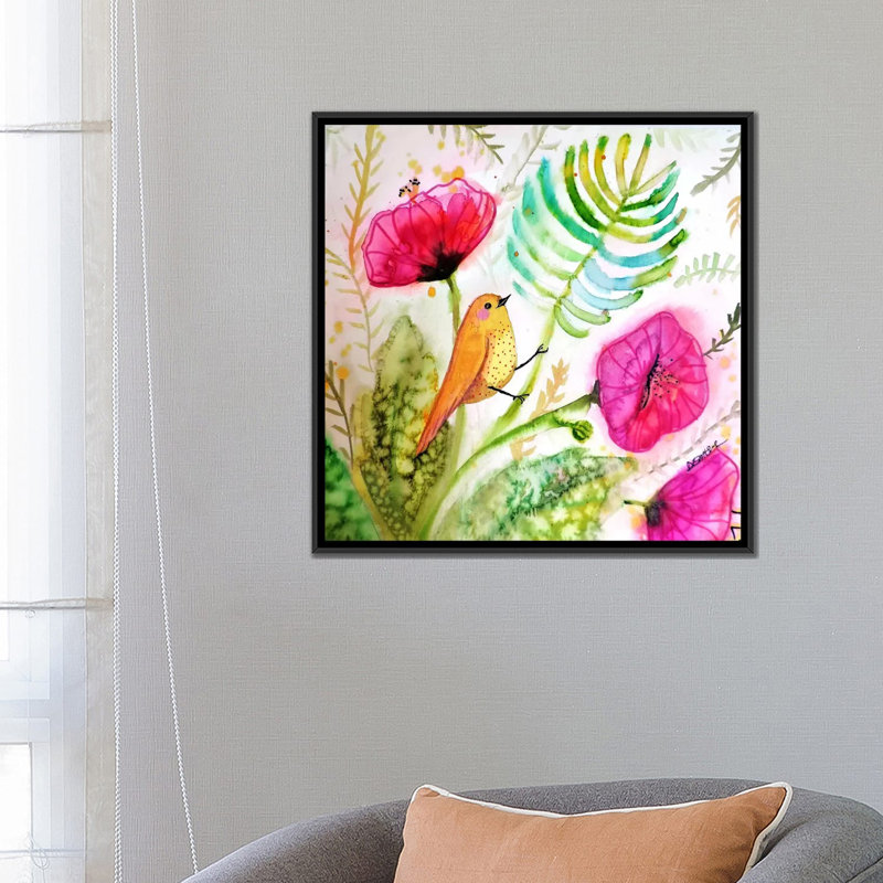 «Tropicoco», impression sur toile tendue, H 26 po x l 26 po x P 1,5 po, Toile encadrée noire, Pas de tapis