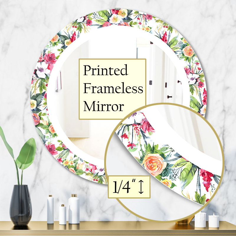 Fleurs vertes 7 - Miroir traditionnel, H 31,5 po x l po