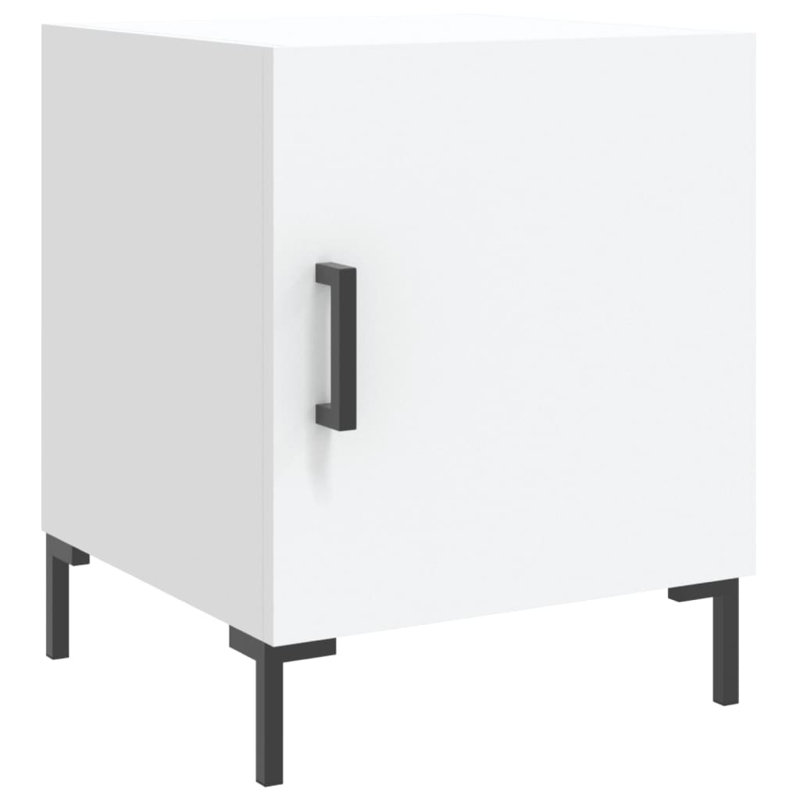 Maxum 40cm W Iron Bedside Table, White