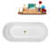 67" Streamline Soaking Glossy White Freestanding Tub and Tray With Internal Drain