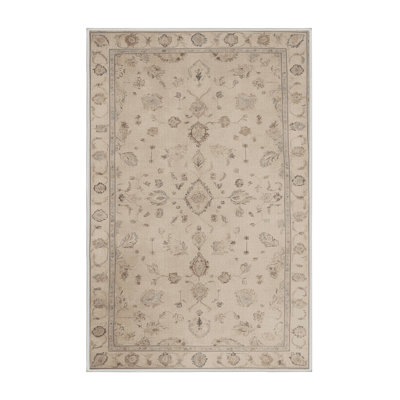 Machine Washable Tabriz Beige Area Rug