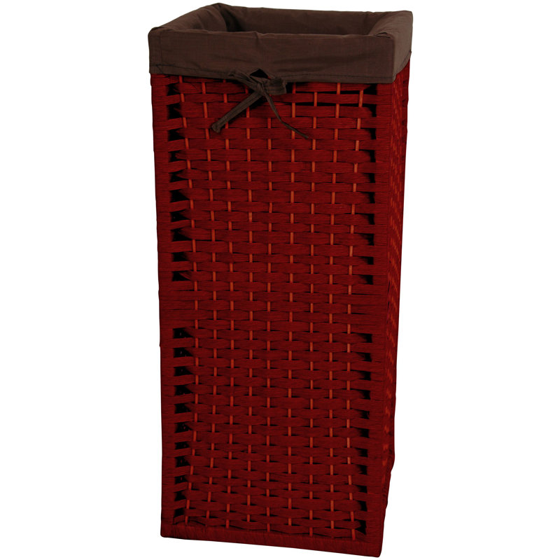 Wicker Laundry Hamper, Mahogany