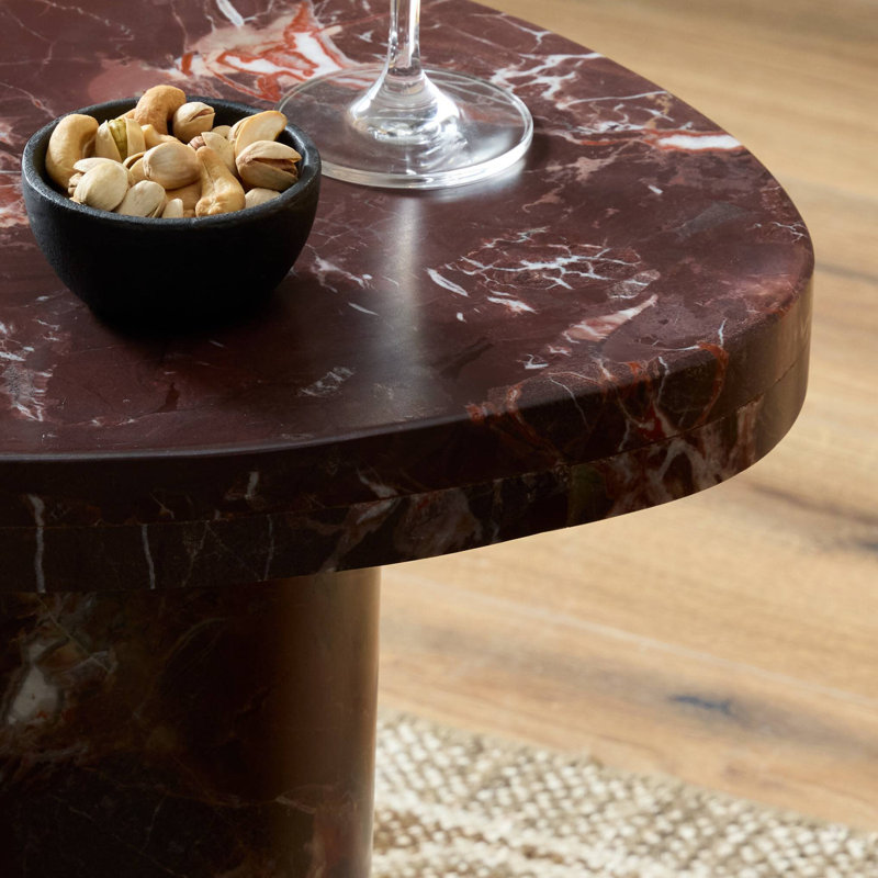 Zion End Table-Merlot Marble, Marble, Merlot Marble