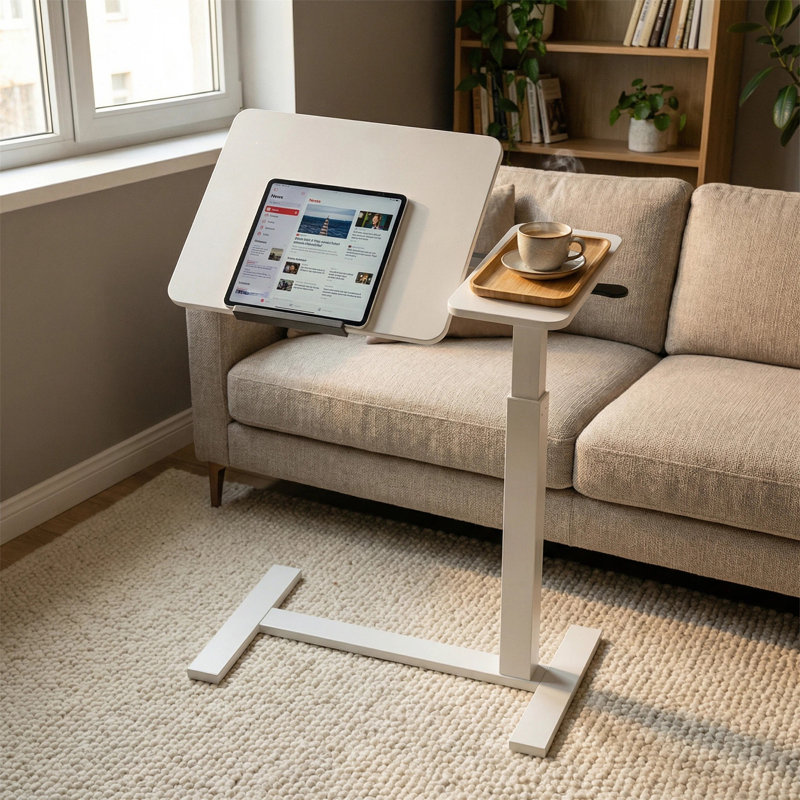 Bureau mobile à hauteur réglable, Blanc