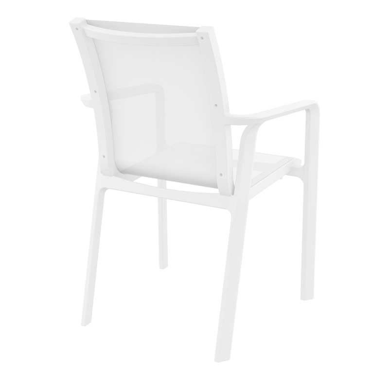 Farrah Stacking Patio Dining Armchair, White