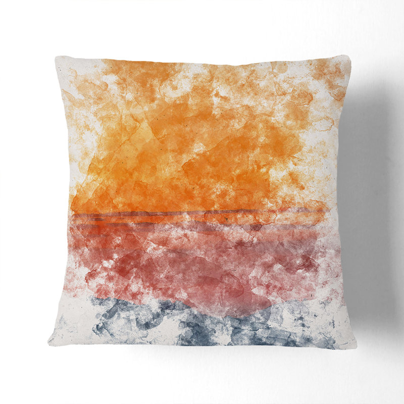 Mountain Layers Cushion with Filling, 40cm H x 40cm W x 15cm D, White