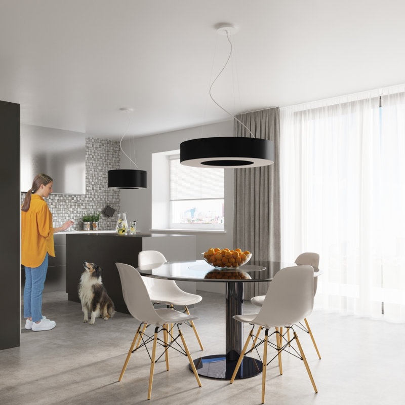 Caines 8 - Light White Drum/Cylinder Pendant