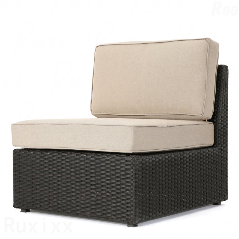 Patio Armless Chair, Dark Brown