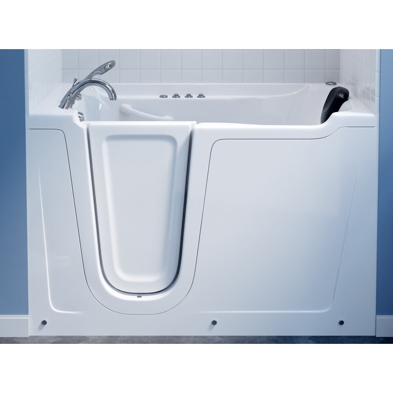 Therapeutic Tubs 36 in. x 60 in. Left Drain Quick Fill Walk-In Whirlpool and Air Tub with Powered Fast Drain in White, Left