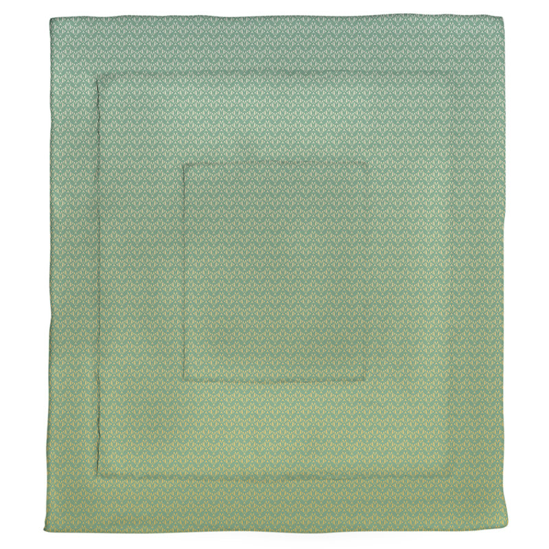 Édredon simple réversible Art déco Katelyn Elizabeth, Édredon très grand, Vert / Jaune